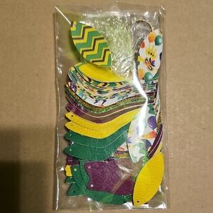 Colorful Faux Leather Earring Set